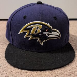 New Era Baltimore Ravens Purple and Black Cap 7 1/4 EUC